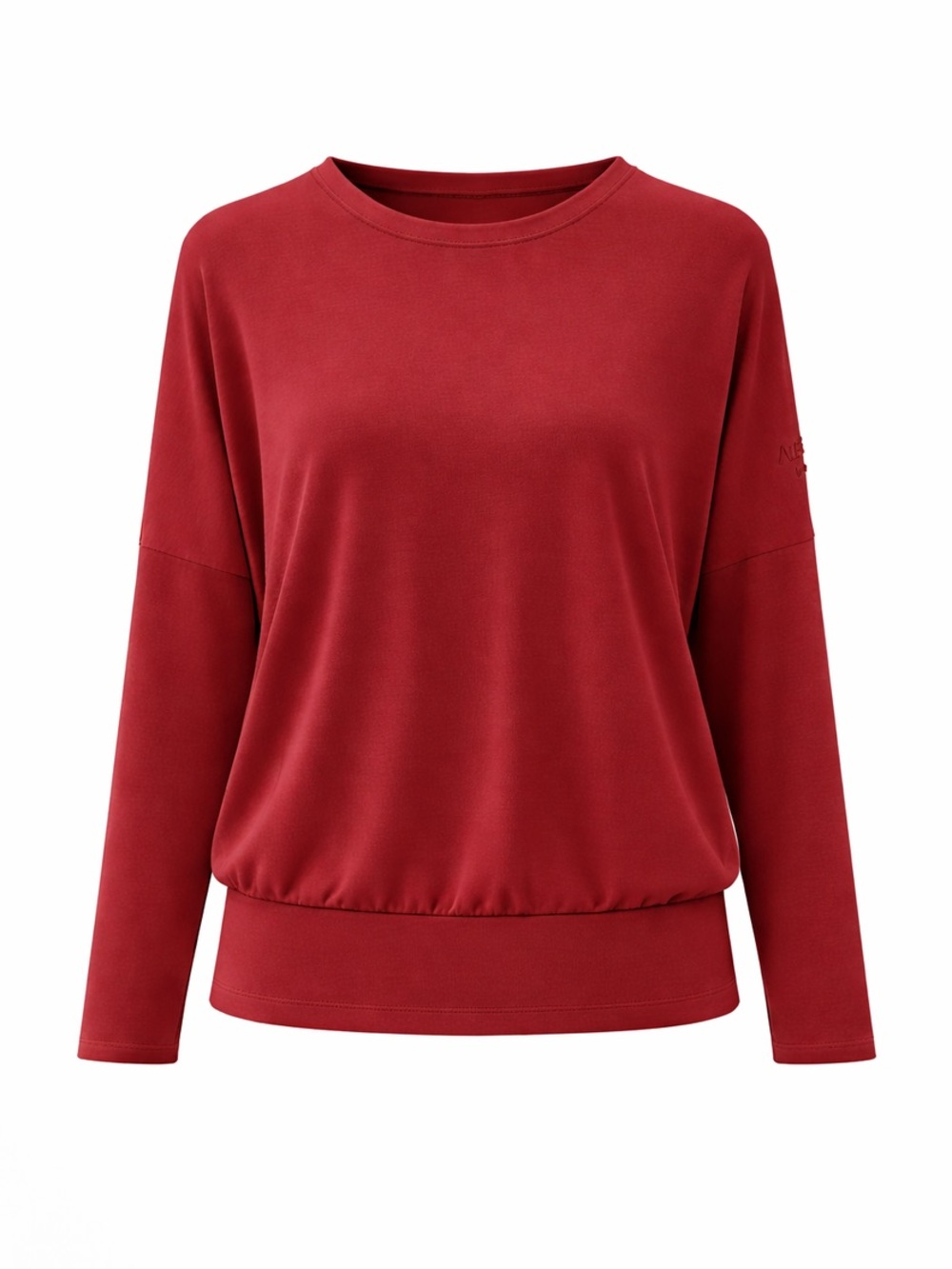 Aleeza Paris Relaxed Fit Top Long-Sleeve Tee in Deep Red Size XL NWT